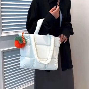 Totebag Puffy Wanita Sekolah / Kerja Muat Laptop 2 Mode (Basic & Genggam) - Helwa ID