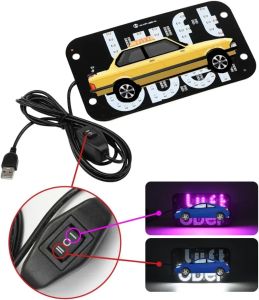 Đèn LED Taxi Sign Light Windshield Car Marker Với Các Cốc Hút Mạnh Mẽ Chữ Phát Sáng Chạy Bằng USB Trang Trí Cho Nội Thất Xe