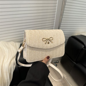 กระเป๋าสะพายข้างผ้าใบสานแฟชั่นสำหรับผู้หญิง ฤดูใบไม้ผลิ 2025 กระเป๋าสะพายข้างแบบสะพายข้างแบบลำลอง สไตล์เกาหลี