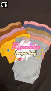 Jumper Bayi Polos & Bodysuit Bahan Katun Untuk Bayi 0-12 Bulan