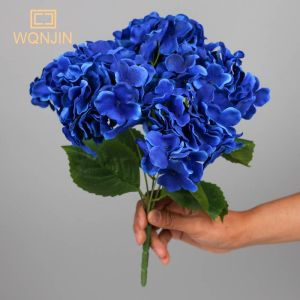 WQNJIN 5 Heads Hydrangea Bouquet Silk Artificial Flowers for Party Wedding Living Room Decoration Accessories Home Decor
