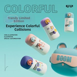 Cartoon High-Appearance Children Insulated Stainless Steel Cup Two-In-One Drinking Cap