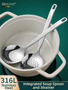 HUYO | 316L Stainless Steel Soup Ladle Combination Spoon for Hotpot Dining