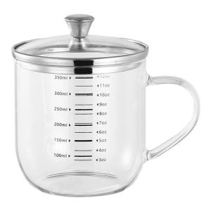 Microwave Safe Aesthetic Glass Mug with Lid and Spoon