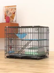 กรงแมวคอนโด 2 ชั้น กรงแมวพับได้ กรงสัตว์เลี้ยง เคลื่อนย้ายสะดวก มีถาด บ้านแมว