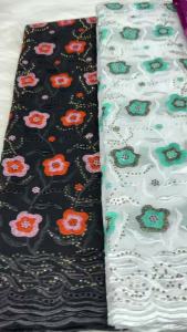 Vải Ren Thêu Khô Chất Lượng Cao Châu Phi 100% Cotton Vải Voan Thụy Sĩ Nigeria 5 Thước Thiết Kế Mới Dành Cho Dịp Cưới