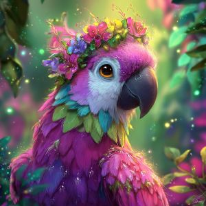 HUACAN Full Kits Diamond Painting Parrot Animal Cross Stitch Diamond Mosaic Bird Fantasy Square Round Drill Home Decoration Art