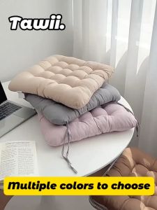 Tawii. Thicken Seat Cushion non slip chair pads square Tatami floor cushion with ties for dining chairsoffice chairs