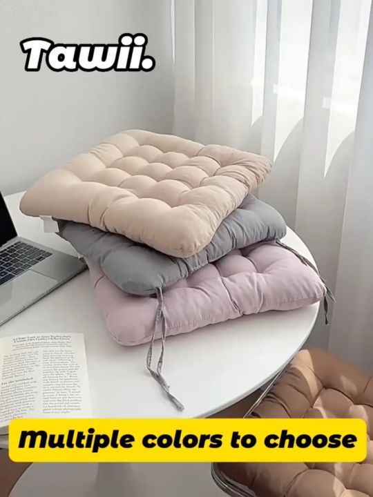 Round Stool Seat Cushion, Thin Cool Seat Cushion, Round Cotton Chair Pad With Ties For Garden