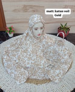 MUKENA DEWASA TERUSAN MOTIS SAHARA PRINTING BAHAN KATUN VOIL