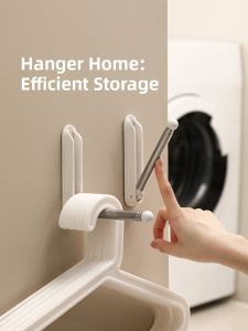 Foldable Clothes Drying Rack FaSoLa Home Balcony Wall Mounted Storage Hanger Rod Adjustable Length Plastic Coat Hook