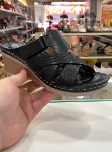 Max2 - Kasut Wedges Wanita Moden PU | Selesa dan Tahan Lama | Velcro | 6.5cm Tumit | Ringan & Selesa
