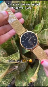 Jam Tangan Wanita Olevs Original Rantai Analog Tahan Air Tanggal Aktif Tipis Bisnis