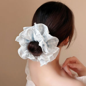 Light Colored Lace Trim Four Layer High Elasticity Hair Ties Sweet Cute Girl Heart Commuting Versatile Hair Bands French Style