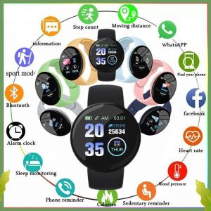 🎁 Original Product + FREE Shipping 🎁 D18S Smart Watch Colorful Touch Screen 3D Sport Watch Pedometer Smart Watch Fitness Heart Rate Monitor Women Clock Smartwatch