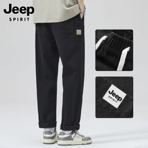 JEEP SPIRIT | Straight Cotton Loose Wide Leg Casual Pants