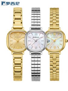 New Rossini Watch Female Bracelet Berm Plate Retro Small Golden Watch Accessible Luxury Square Womens Watch 1472 Genuine Goods