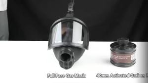 MF14 Full Gas Mask Reusable respirator -hypoallergenic plastic self-priming filterzipper closure for industrial and scientific