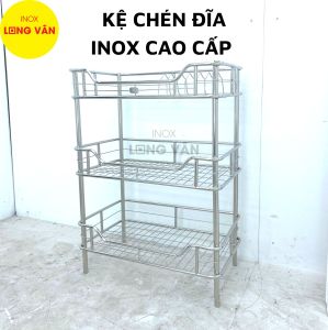 Kệ chén đĩa INOX cao cấp phòng bếp 2/3/4 tầng kệ bếp Inox kệ đứng Inox có tặng kèm nút chân cao su