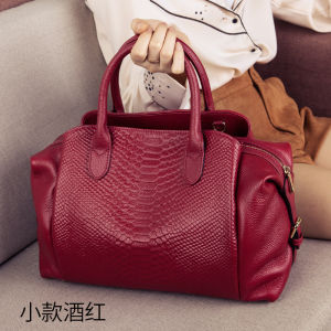 Esunarty Genuine Leather Boston Bag Womens Crossbody Shoulder Bag Large Capacity Fashionable Handbag for Mom 2025 New Model