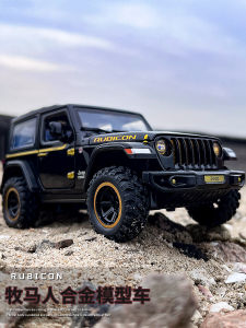 Realistic 1:32 Scale Alloy JEEP Wrangler Toy Car Model with Sound And Light Features Metal Body Boys Play Vehicle Collectible