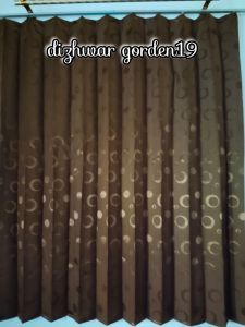 Gorden motif polkadot model plisket gorden pengait jendela dan pintu