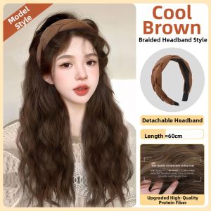 QIAOYIDUO | Realistic Human Hair Long Wool Roll Female Wig