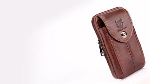 BULLCAPTAIN  MENS Leather BELT WAIST Bag Military Fanny PACK Molle Small Money Phone WAIST PACK Bum Pouch PURSE