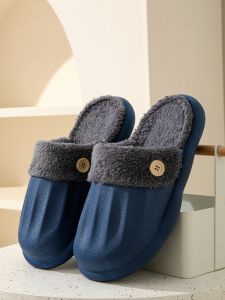 Waterproof Cotton Slippers Mens Winter 2023 New Arrival Non-Slip plus Velvet Heattech Slippers Removable and Washable Home Indoor Womens Slippers