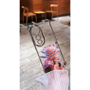 Vivo V40 V30 V29 V27 V23 5G Case Vivo V40 V30 V27 Pro 5G Case Vivo Y36 5G Cute Rose Clear Jelly Soft Shockproof Case with Camera Lens Protector Transparent luxury Thickened Phone Case for girls student woman