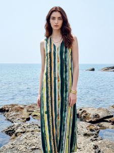 Basic House | Color Striped Sleeveless Summer Dress