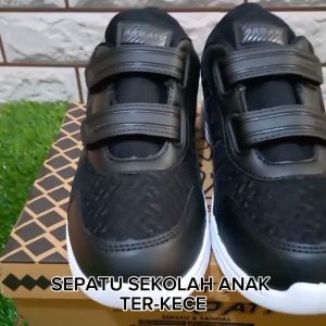 (COD) Sepatu Sekolah Anak Hitam Putih Laki Laki Perempuan Perekat PRO ATT GI 352