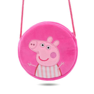 Peppa Pig Anime Plush Bag George Peppa Kindergarten Backpack Cute Cartoon Round Shoulder Bag Coin Purse Kids Birthday Gifts