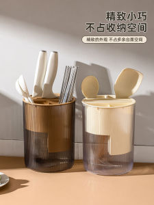 ชั้นวางของในครัวแบบหลายชั้นพร้อมตะกร้ารองน้ำ ชั้นวางของสำหรับจัดระเบียบเชือกผูกมันไส้และมีด เครื่องมือทำอาหารพลาสติก