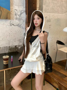 JUENONG | Hooded Backless A-Line Letter Rhinestone Spicy Girl Dress