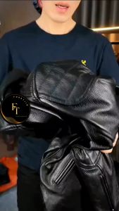Foratjin- Jaket Semi Kulit Garut Pria Padding Touring  Motor Material Vienna Grade S