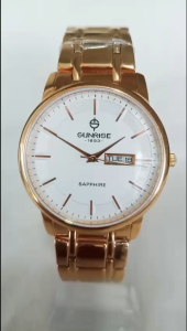 Đồng hồ SUNRISE Nam Side lớn 38mm.Vỏ mạ vàng Mặt trắng sang trọng .Máy quạt nhật. Hàng mới 100%