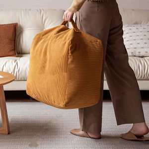 1 PCS Unstuffed Square Pouf Ottoman Storage Footrest Cover For Organizing Clothes Blankets Kids Toys Stylish Home Decor