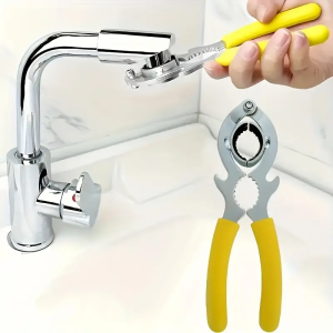 Yellow-Grip Faucet Wrench - Metal Aerator Tool for Sinks No Battery Needed Home/Bathroom Maintenance Essential
