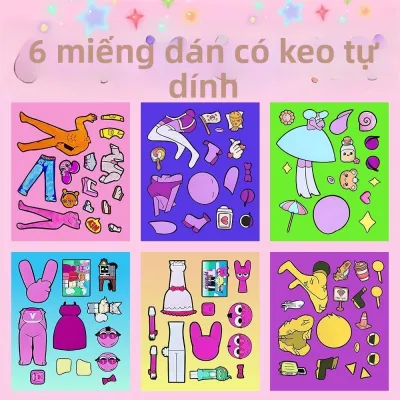 Sprunki Rhythm Box New Character Dress-Up Stickers Childrens Educational Fun Bé Gáis Handmade Concentration Toys