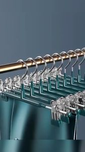 BLUE WHALE 【 1ชิ้น 】ไม้แขวนแบบหนีบผ้าไม่เป็นรอยรับหน้าหนักได้ดี มีตัวหนีบ 2 ฝั่ง (พร้อมส่งจากไทย)