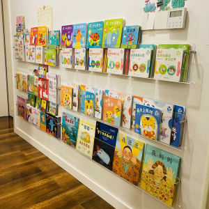 Acrylic Bookshelf Hanging Bookshelf Rack Wall Mount 3 Layer Acrylic Holder Floating Bookshelf Storage Rack Reading Magazine Rack Home Decoration Book Display for Living Room Office Home Display Library