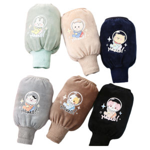 ปลอกแขนเด็กแบบสั้นป้องกันการเปื้อนสำหรับฤดูหนาว ผ้าไนลอนแบบยืดหยุ่นได้ สำหรับเด็กชายและเด็กหญิง ลายการ์ตูน