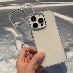 Tri-Town Simple Shockproof Soft Tpu Case for Samsung A05 A06 A15 A56 A26 A36 A24 A05s A16 A14 S22 S23 S24 S25 Ultra Luxury Plating Metal Lens Frame Case