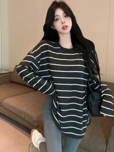 GUZILIAN | Korean Style Casual Loose Fit Long Sleeve Fleece Lined Inner T-Shirt Womens Lazy Thickened Under Shirt Autumn Winter