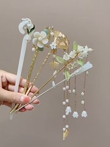 Trâm Cài Tóc Tua Rua Đính Hoa Lung Linh Nhiều Mẫu Thanh Lịch Phụ Kiện Búi Tóc Cổ Trang Bằng Hợp Kim Phong Cách Cổ Điển