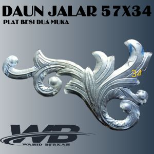 Ornamen Pagar besi Daun klasik samping dua muka  57x34cm ornamen pagar besi hiasan pintu pagar