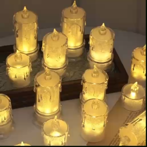 Believe S/M/L Crystal Candles Tea Light Candle for Christening Tea Lights Battery OperatedFlameless Candle Battery Operated Electric Candle LED LightsTealights Candles For Halloween/Wedding Party/Christmas/Home Decor