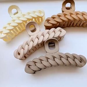 Jepit Rambut Korea Dewasa Jedai Model Kepang Jedai Salon Doff Jedai Panjang Jumbo Jepit Cakar Matte Motif Rantai Hair Claw Clip Women Aksesoris Rambut Wanita Fashion Korea PST