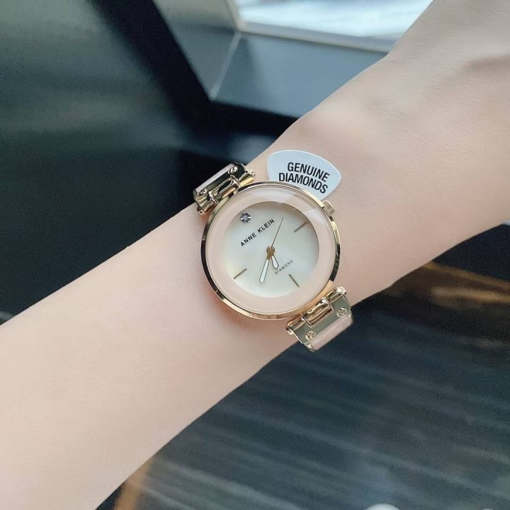 100 Anne Klein Women s AK 2512 LPGB Diamond Accented Gold Tone and Blush Lazada .th